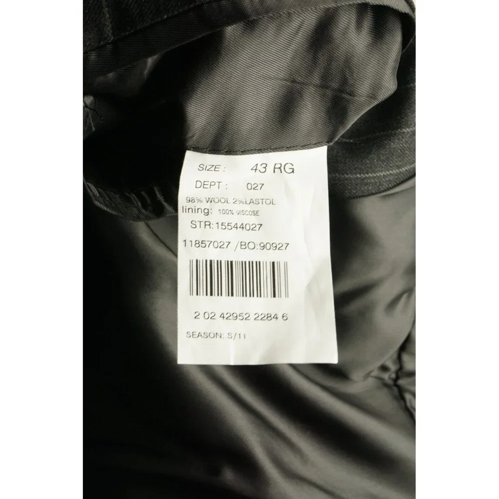 New Brooks Brothers 346 Stretch Mens 43R Gray Pin Stripe Twill Wool Notch Blazer